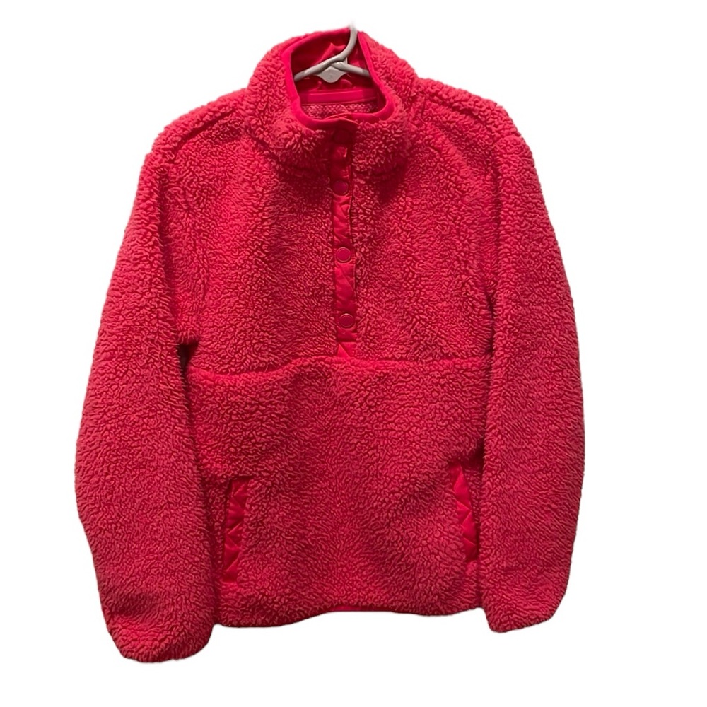 MEMBERS MARK UGC Girls Size 5/6 Pink snap up Soft Sherpa jacket pockets cozy - Picture 1 of 14